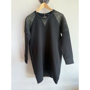 Madewell, Women's Mini Dress, Long Sleeve, Size M. Gold Black Color, Elegant